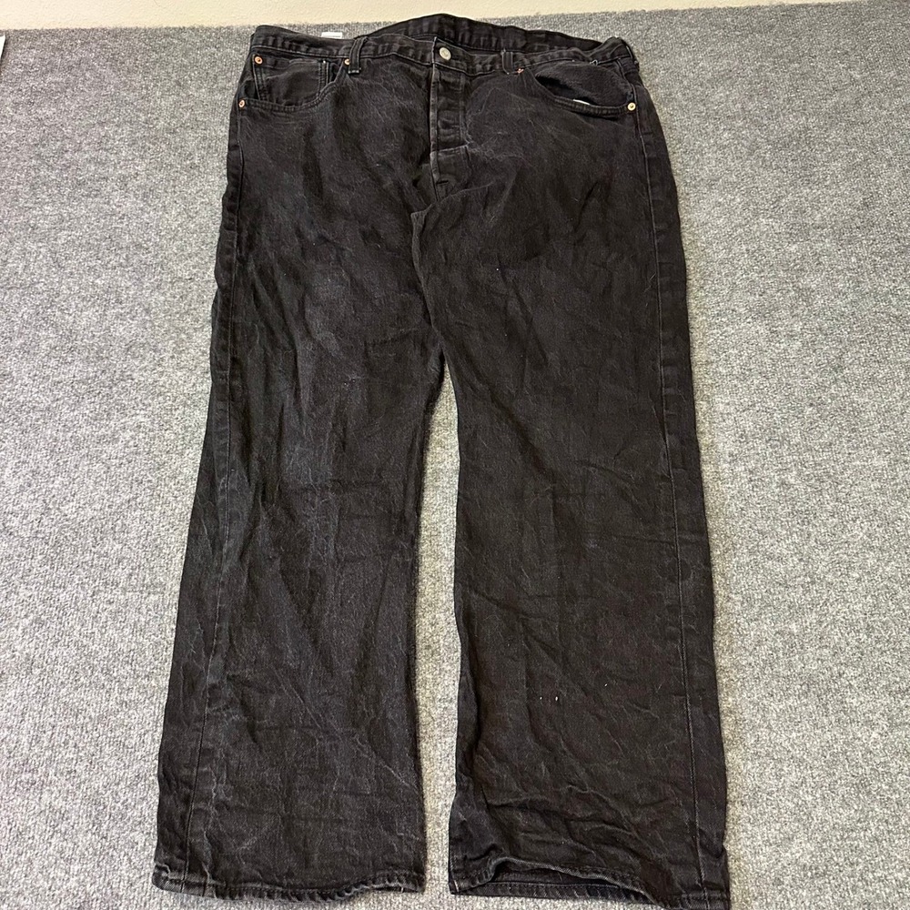 Levi's Jeans Mens Size 42x30 Black 501 Original Fit Button Fly Straight Leg